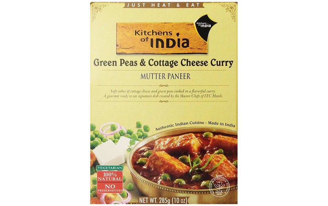 Kitchens Of India Green Peas & Cottage Cheese Curry Mutter Paneer   Box  285 grams